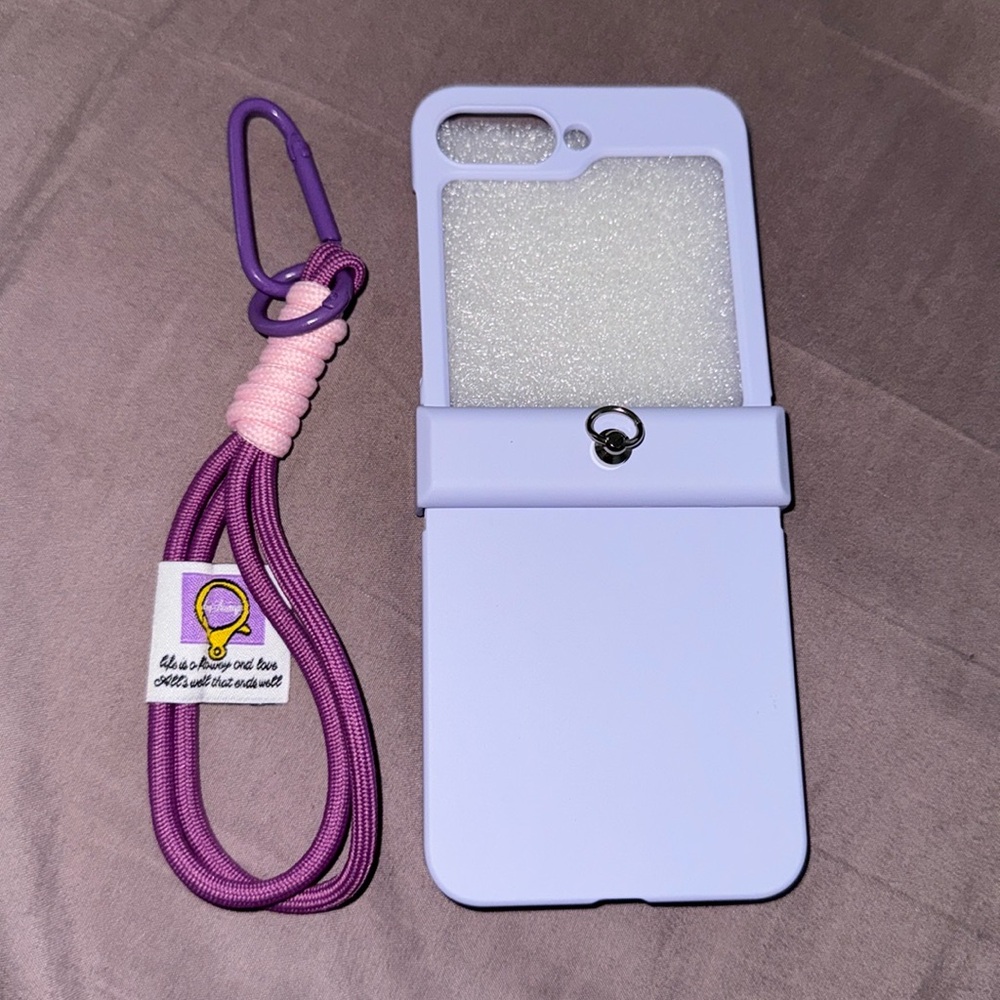 NEW Samsung Galaxy Z Flip 6 purple snap on case with wristlet